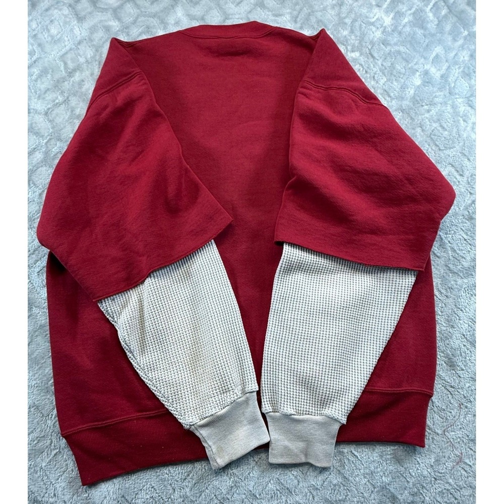 Vtg Russell Athletic Short Sleeve Crewneck Sweatshirt Thermal Long John Sleeve - Picture 15 of 16